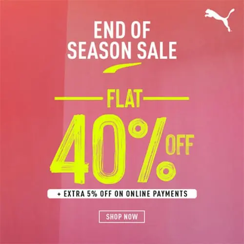 PUMA END OF SEASON SALE SS2024 FLAT 40 OFF