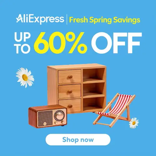 Mother’s day 60% Off AliExpress